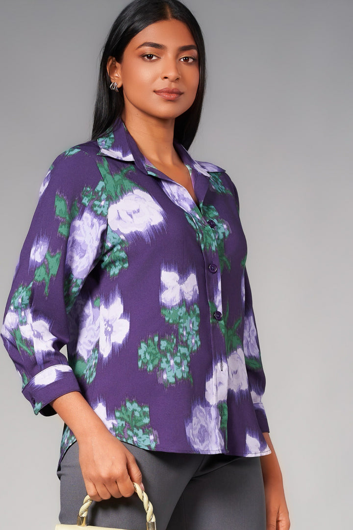 Three Quarter Sleeve Printed Shirt