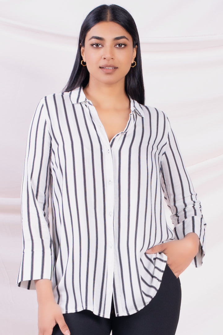 White Stripe Oversized Shirt