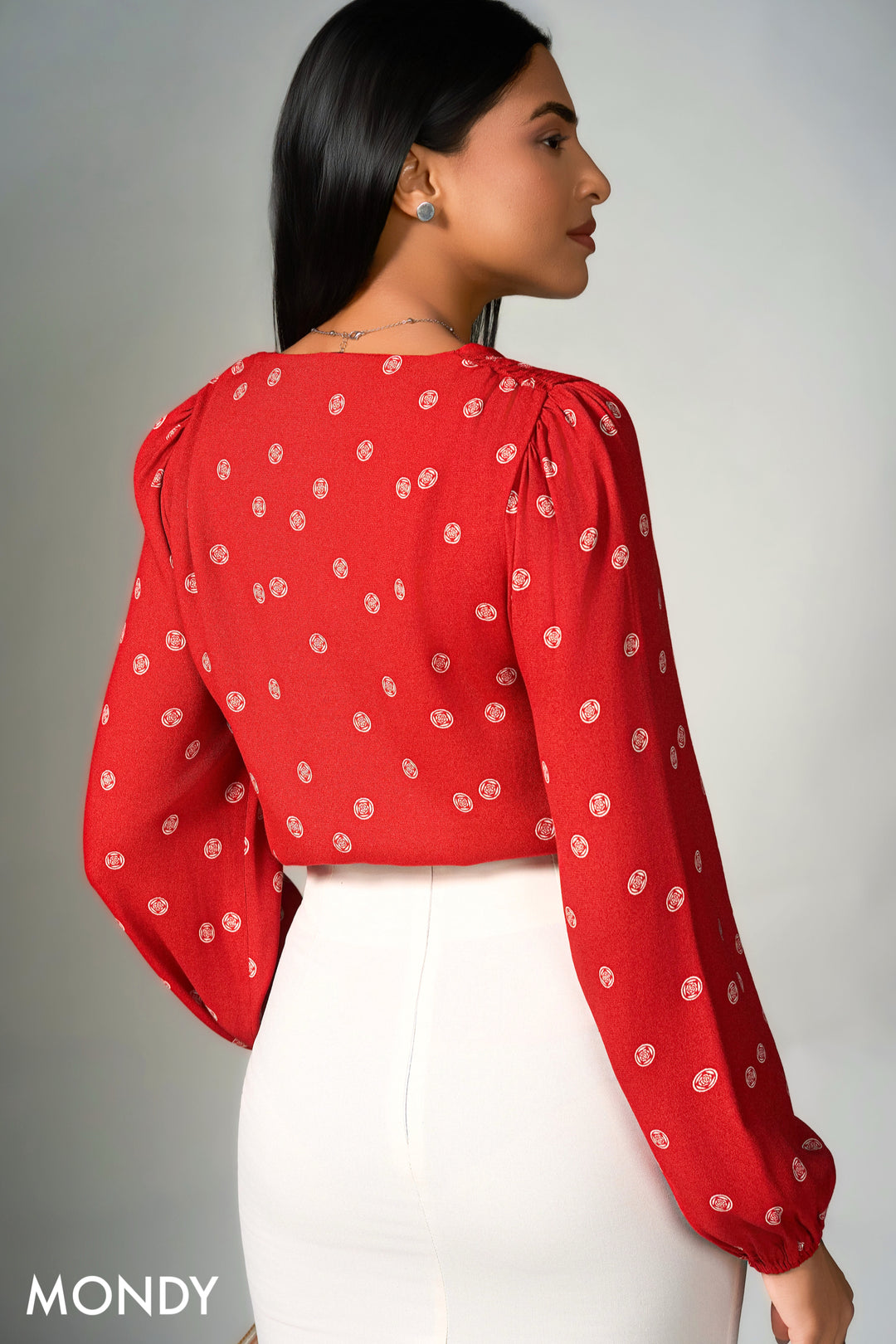 Printed Puff Sleeve Top