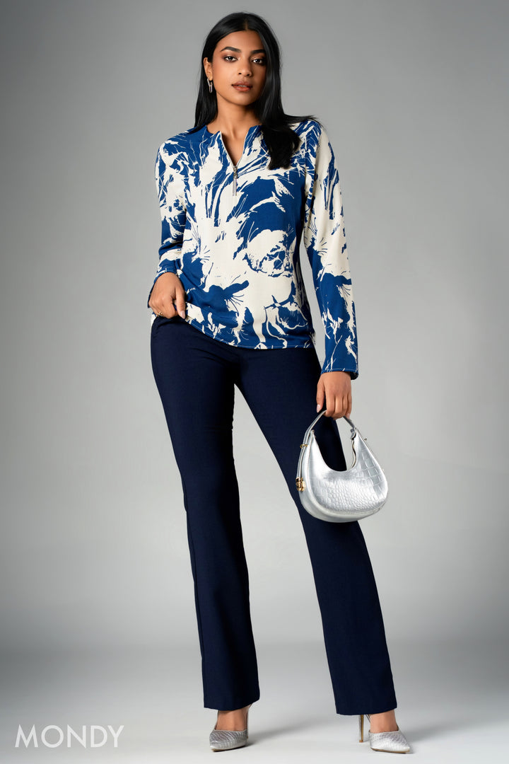Printed Zip Up Top