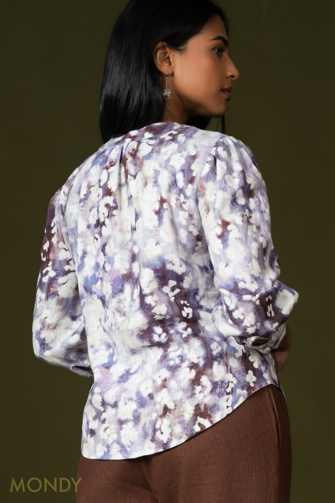 Printed Button Up Top