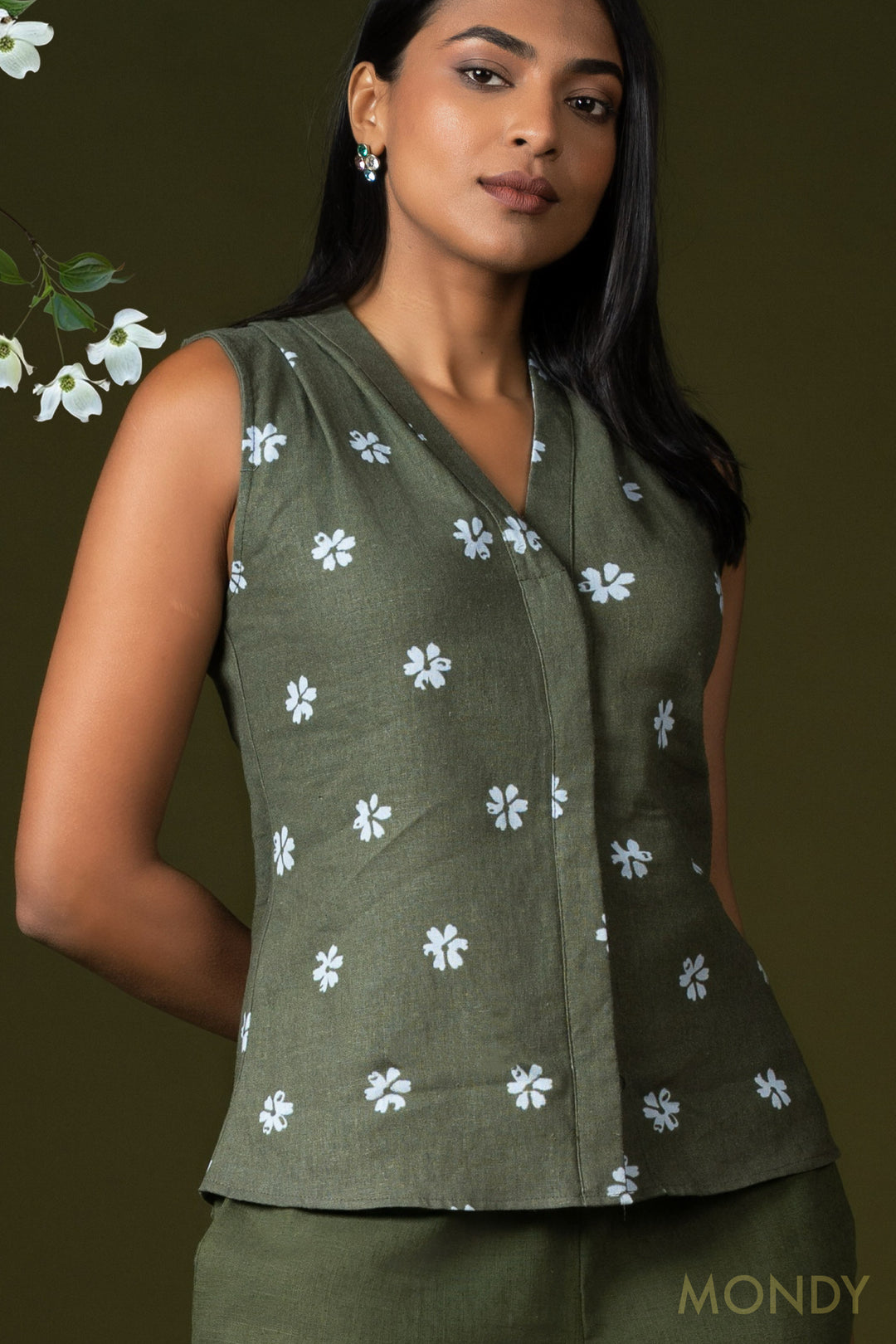 Printed Sleeveless Top