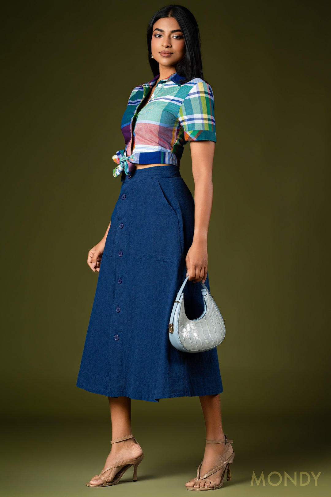 Tie Up Cropped Shirt