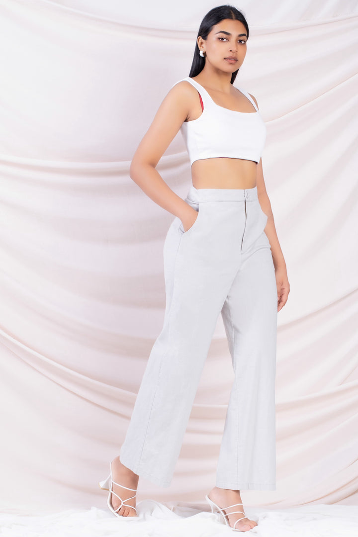 High Waist Wide Leg Linen Pant