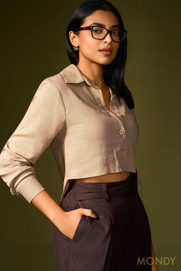 Long Sleeve Cropped Shirt