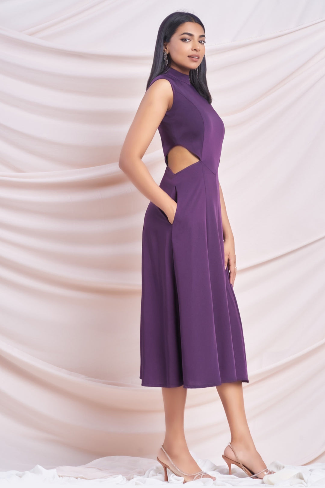 Purple Cut-Out Dress