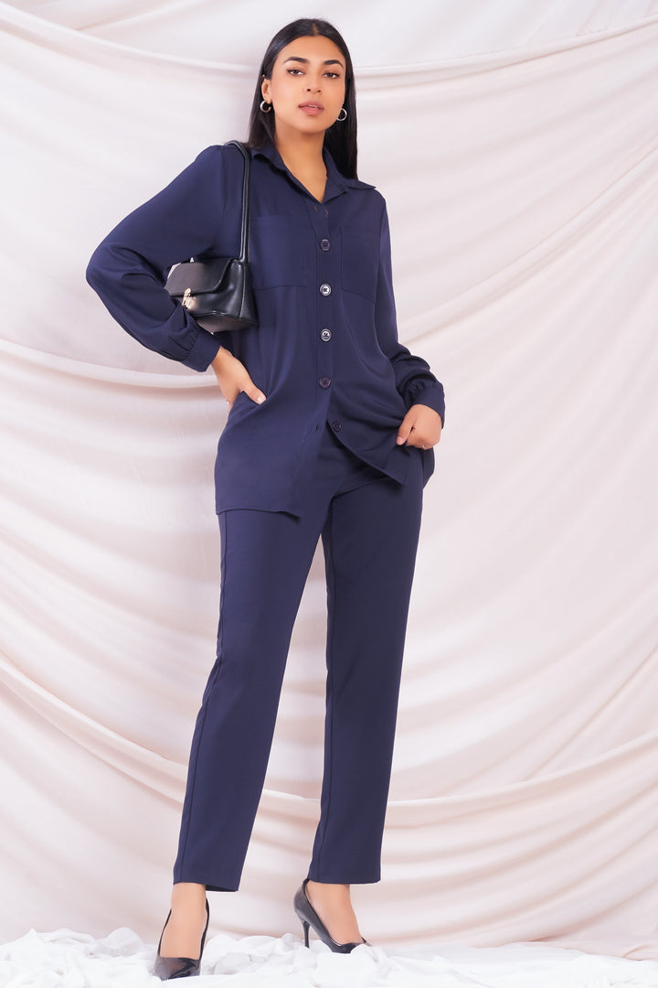 Navy Long Relaxed Shirt