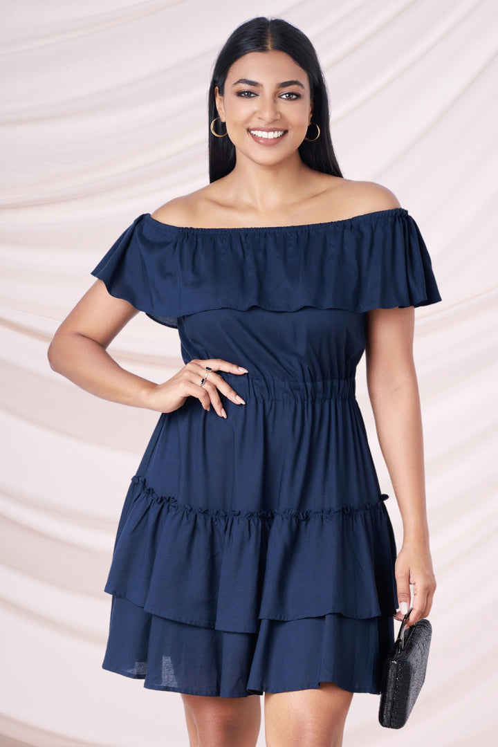 Off Shoulder Tiered Mini Dress