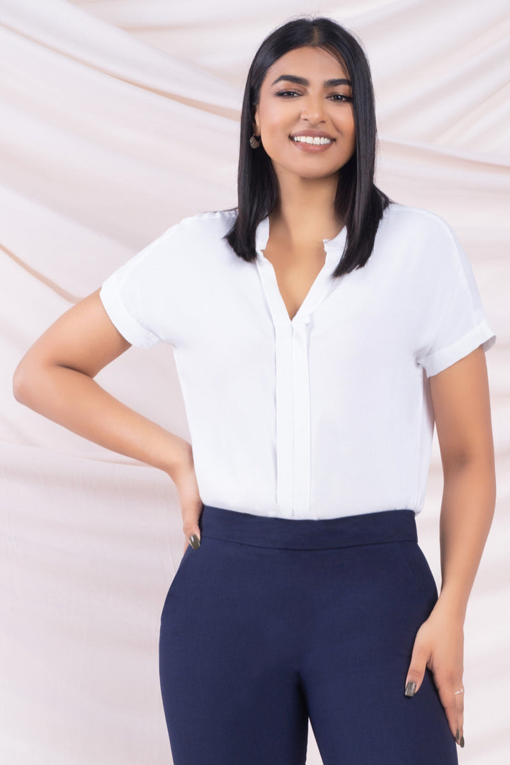 White Drop Sleeve Top