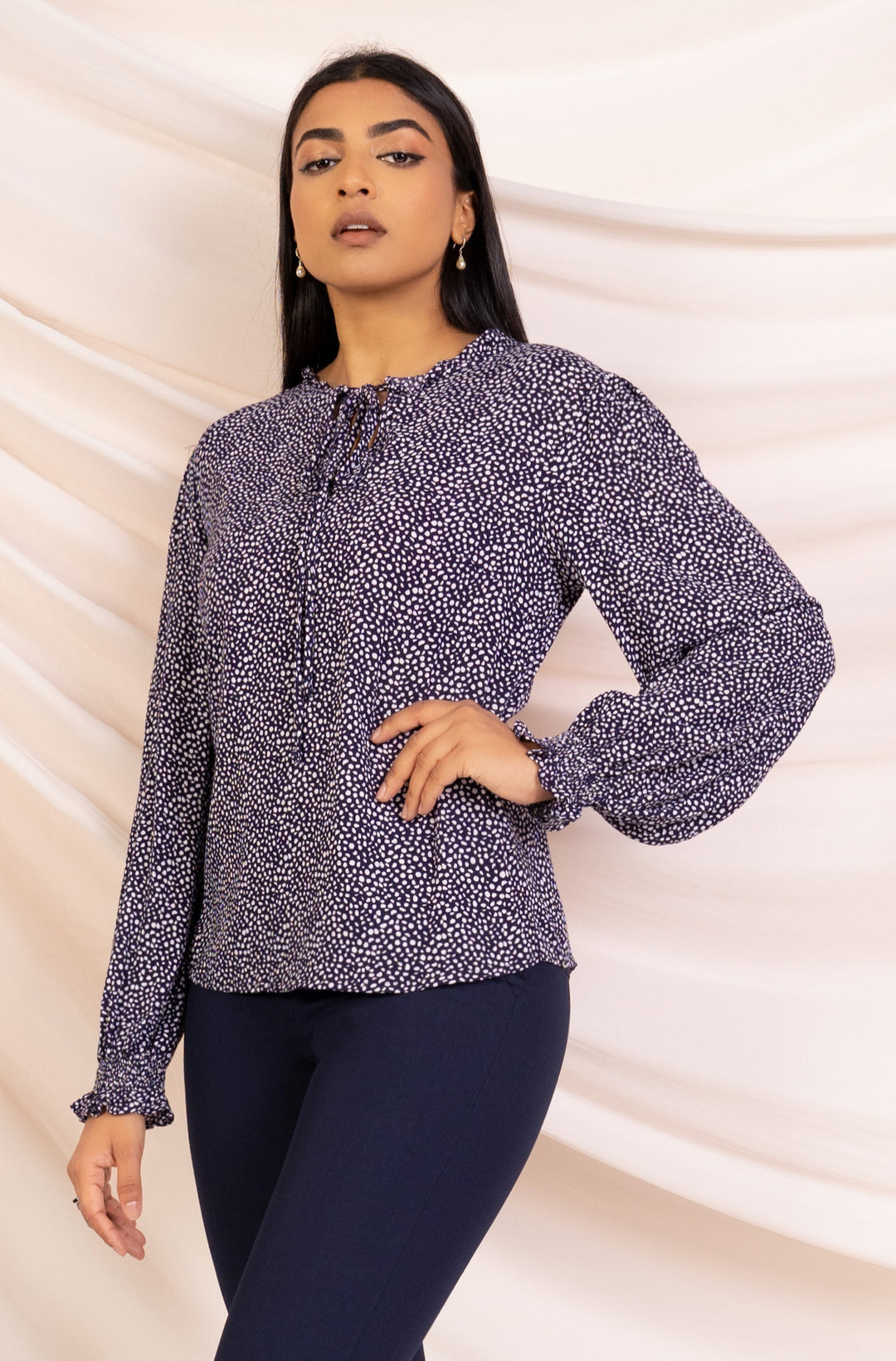 Blue Printed Gypsy Top