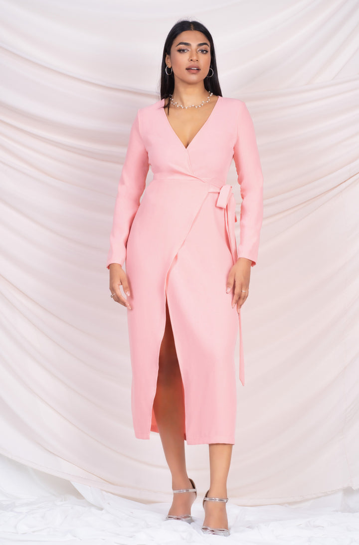 Long Sleeve Wrap Dress