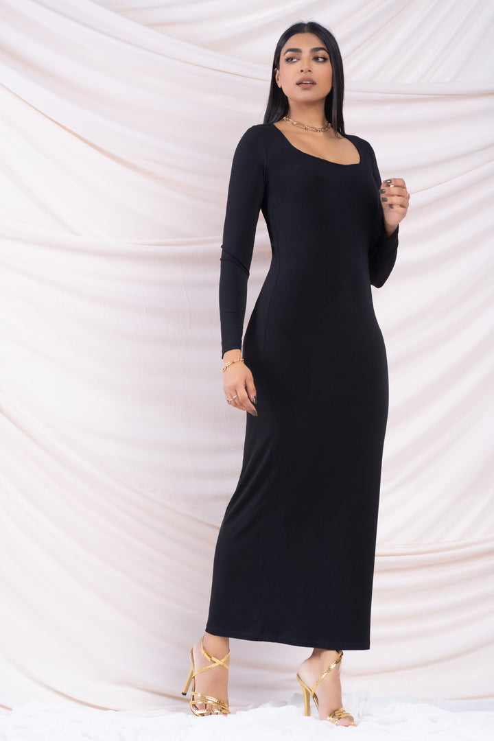 Black Bodycon Maxi Dress