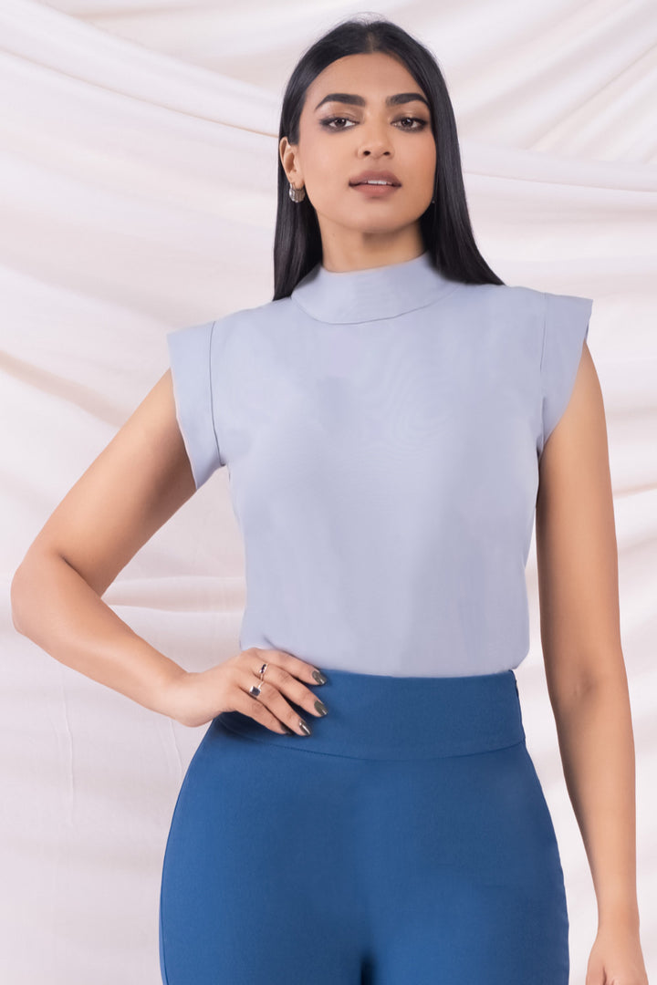 Grey High Neck Top