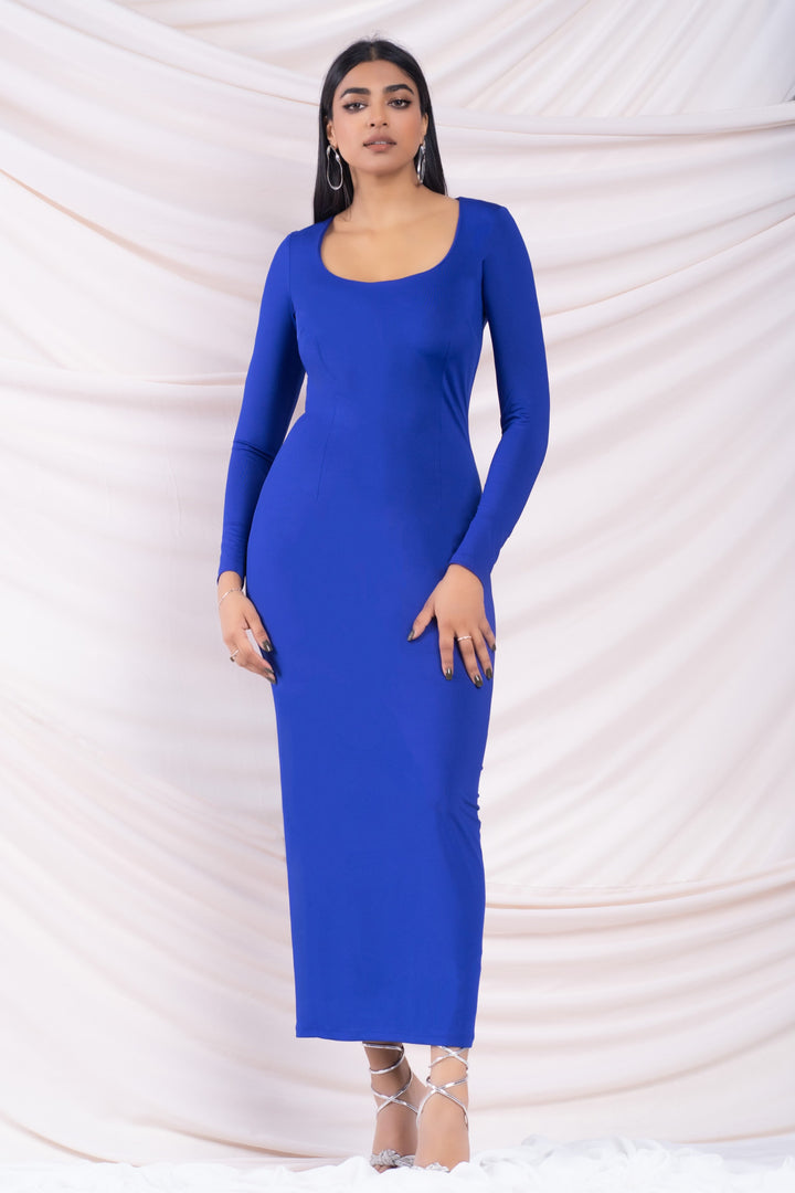 Blue Bodycon Maxi Dress