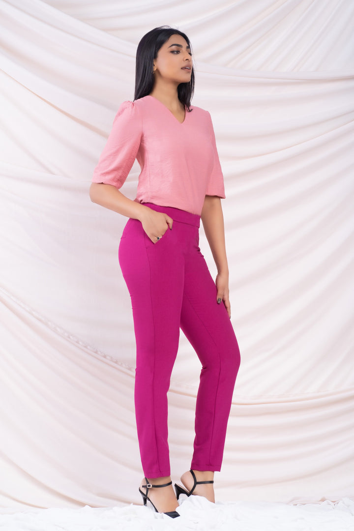 Pink Puff Sleeve Top