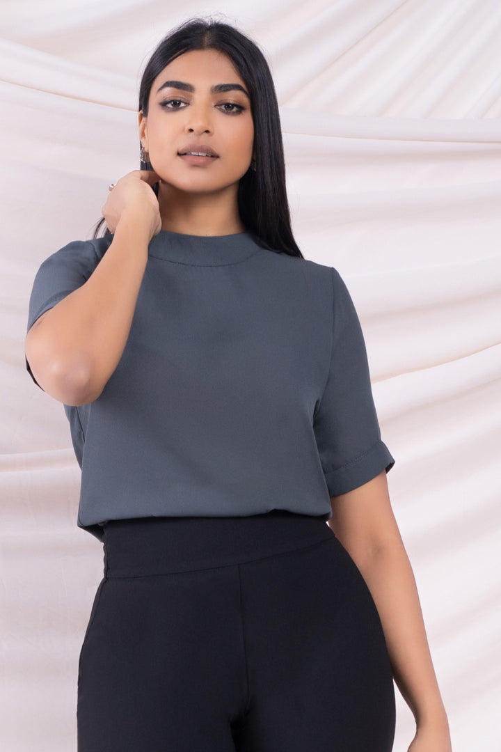 Grey Short Sleeve Top