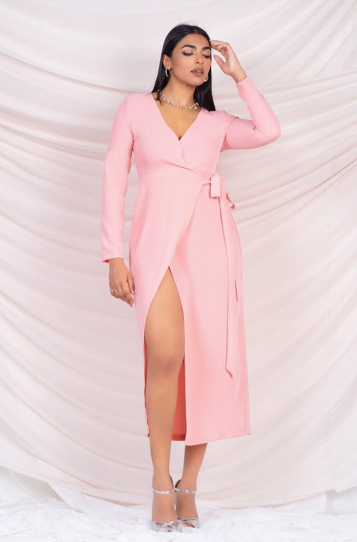 Long Sleeve Wrap Dress