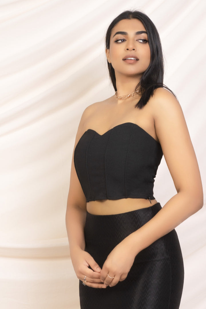 Black Side Zip Bustier