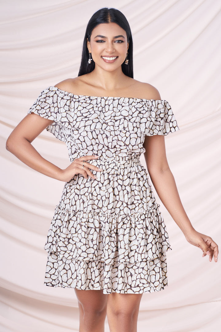 Off Shoulder Tiered Mini Dress