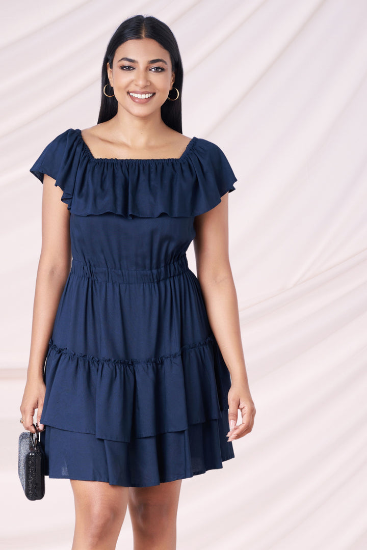 Off Shoulder Tiered Mini Dress