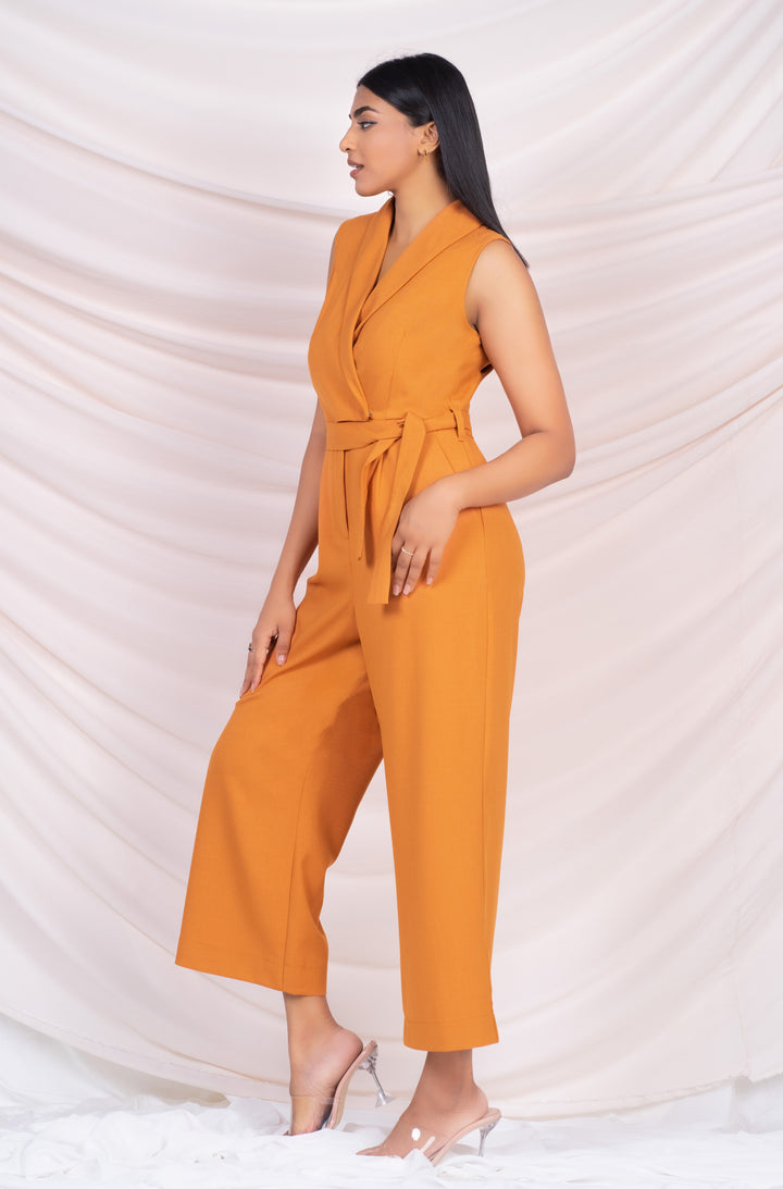 Wrap Style Cropped Jumpsuit