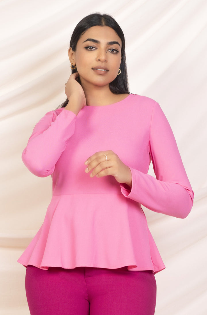 Long Sleeve Peplum Top