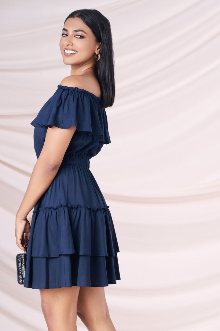 Off Shoulder Tiered Mini Dress