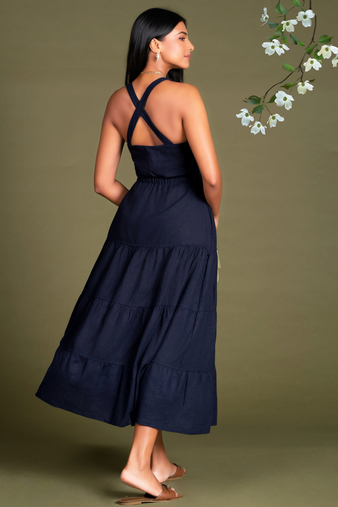 Navy Fit And Flare Dress