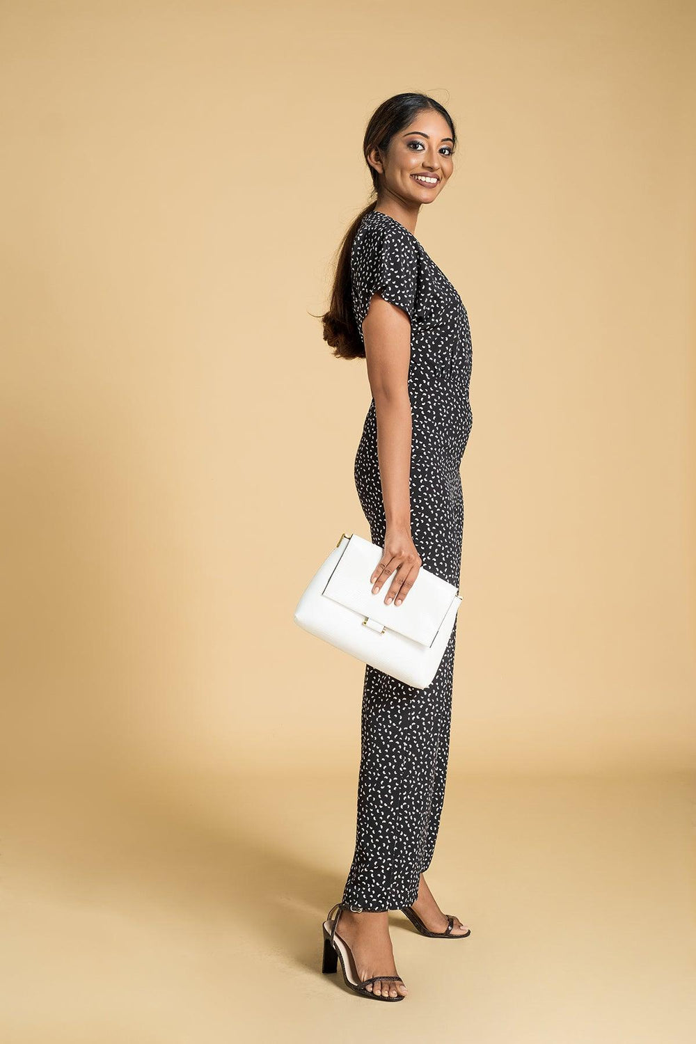 Printed Jumpsuit - Regular Fit, Jumpsuit, Office Jumpsuits, Regular Fit, Short Sleeves - MONDY, Sri Lankan women's clothing office wear party dresses jackets pants comfort, style quality