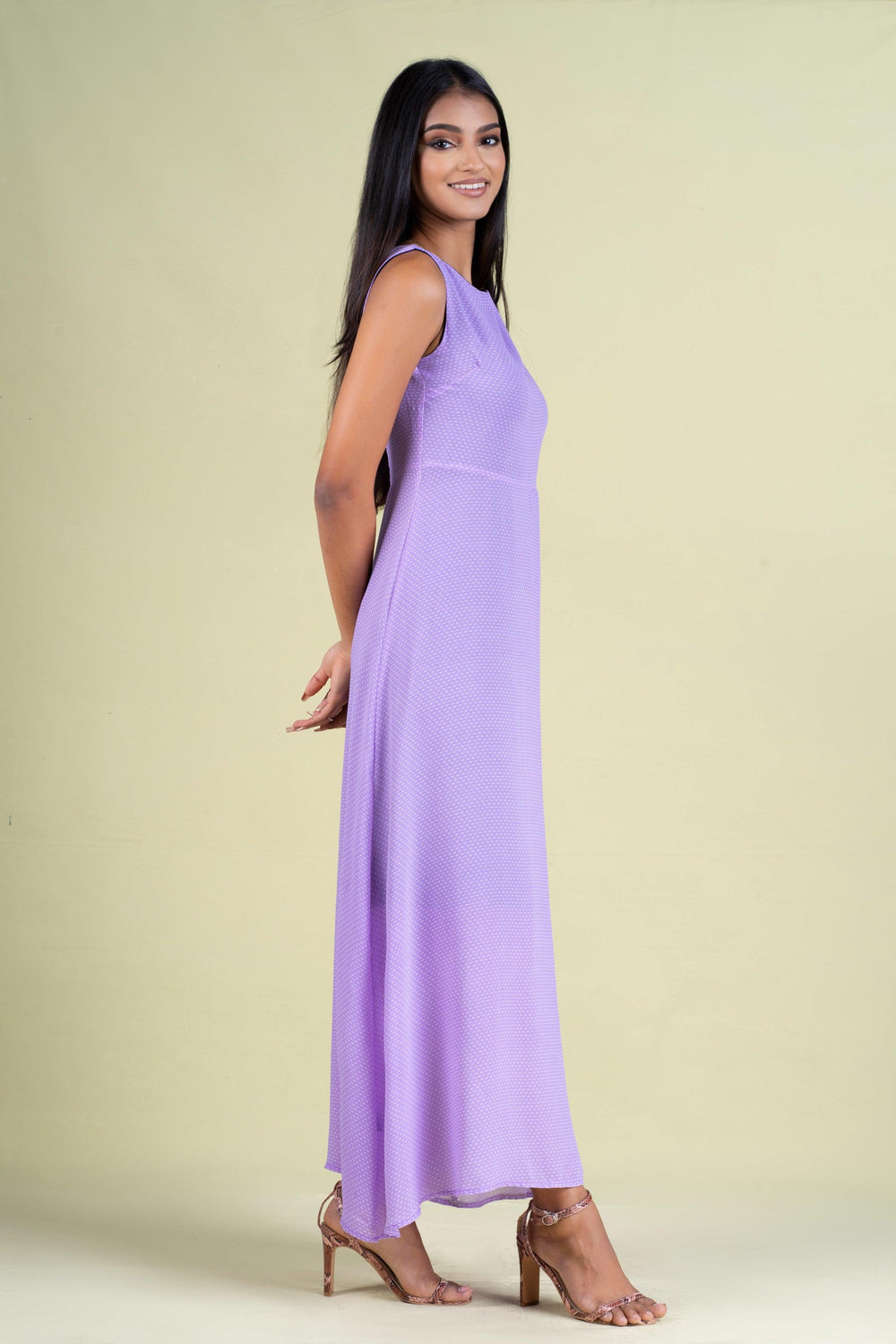 Sleeveless Printed Maxi Dress - Slim Fit, Maxi Dress, Maxi Dresses, Office Dresses, Sleeveless, Slim Fit - MONDY, Sri Lankan women's clothing office wear party dresses jackets pants comfort, 