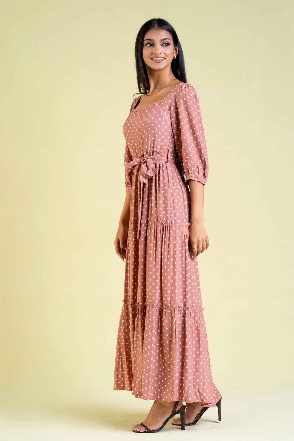 Printed Maxi Dress - Slim Fit, Maxi Dress, Evening Dresses, Holiday, Holiday Dresses, Long Sleeves, Maxi Dresses, Slim Fit - MONDY, Sri Lankan women's clothing office wear party dresses jacke