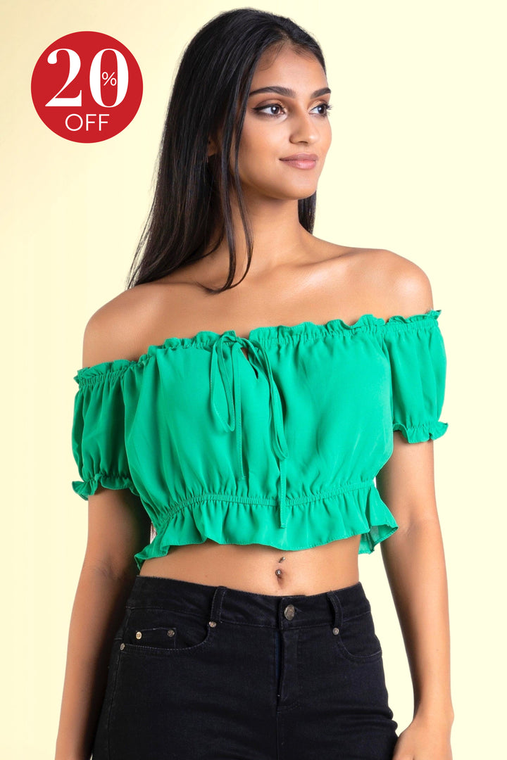 Ruched Top With Tie Detail - Slim Fit