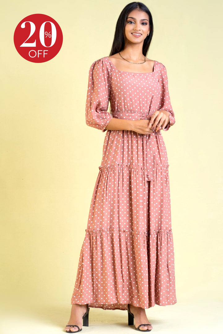 Printed Maxi Dress - Slim Fit