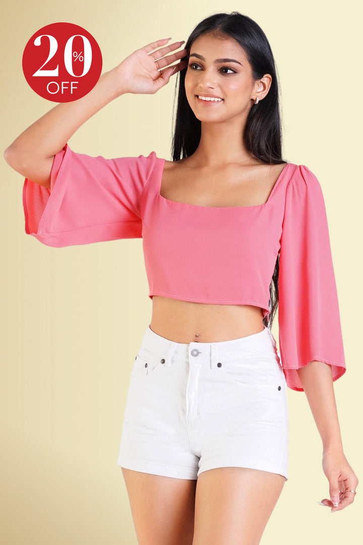 Square Neck Crop Top - Slim Fit