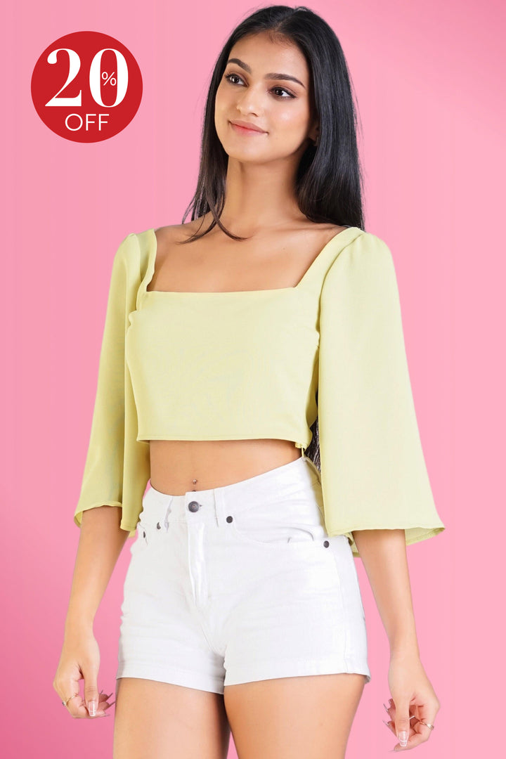 Square Neck Crop Top - Slim Fit