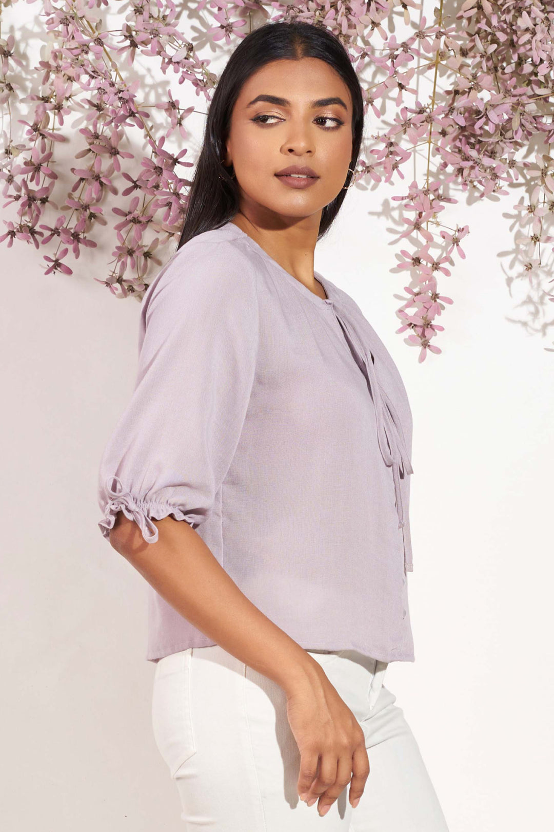 Linen Button Up Gypsy Top - Regular Fit